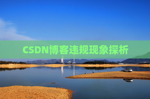 CSDN博客违规现象探析